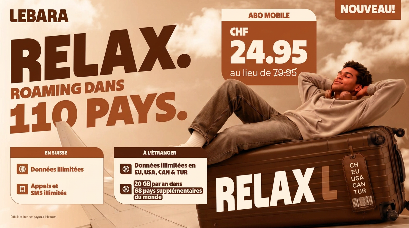 Lebara Relax L — Roaming dans 110 pays